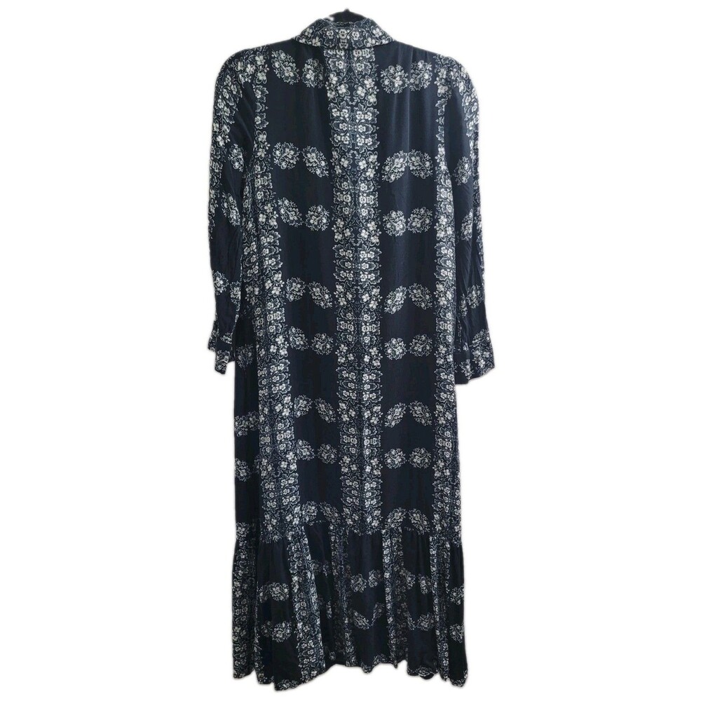 Hyacinth House Miller Maxi Dress S Navy Floral Tuckernuck Tiered Shirt Dress - Picture 8 of 9
